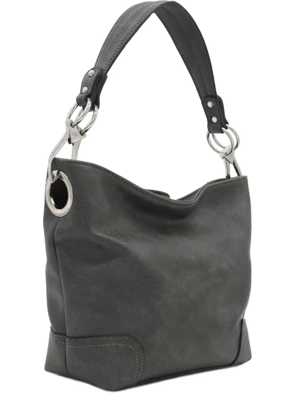 Stylish Hobo Shoulder Bag with Large Snap Hook, Chic Everyday Accessory